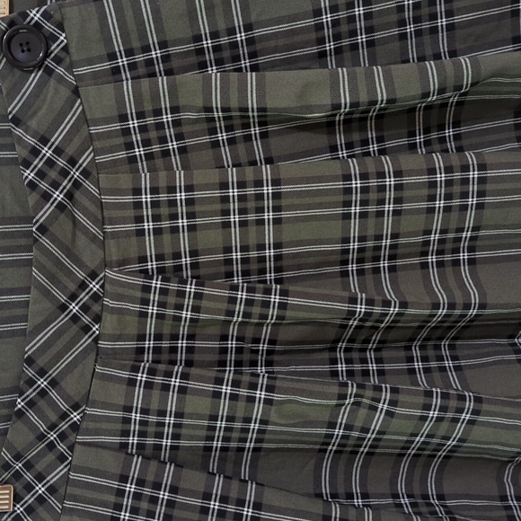 3/$20🌟 Joe B by Joe Benbasset Vintage Green Plaid Pleated Front Wrap Skirt XL - Picture 2 of 5